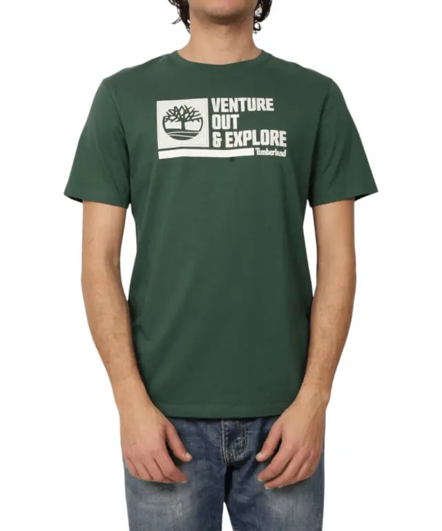 Timberland - Ανδρικό T-shirt Front Graphic S/S Tee TB0A4275-A6X Πράσινο - 3XL 3