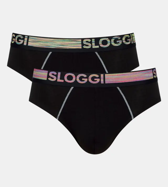 Sloggi Men Σλιπ Ανδρικά Go ABC Natural B H Midi 2-Pack Μαύρο