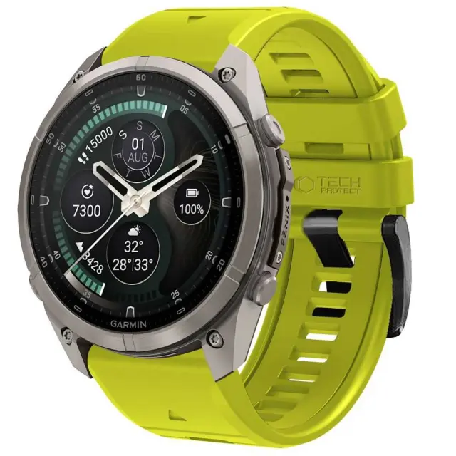 Tech-protect Silicone Garmin Fenix 5 / 6 / 6 Pro / 7 / 8 / 8 Pro / E / 9 / 9 Pro (47 Mm) Volt Lime 3