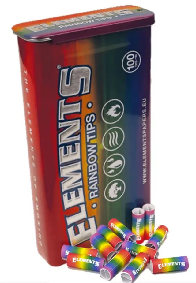 Elements Pre-Rolled Tips Τζιβάνα Σε Μεταλλικό Κουτί Rainbow- Προτυλιγμένη 100τεμ.