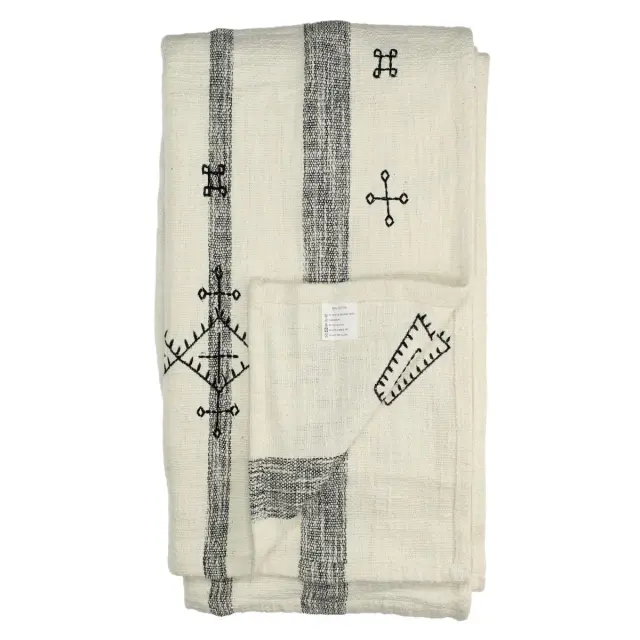 Ριχτάρι Ριγέ Μαύρο Βαμβακερό 130x170cm 2
