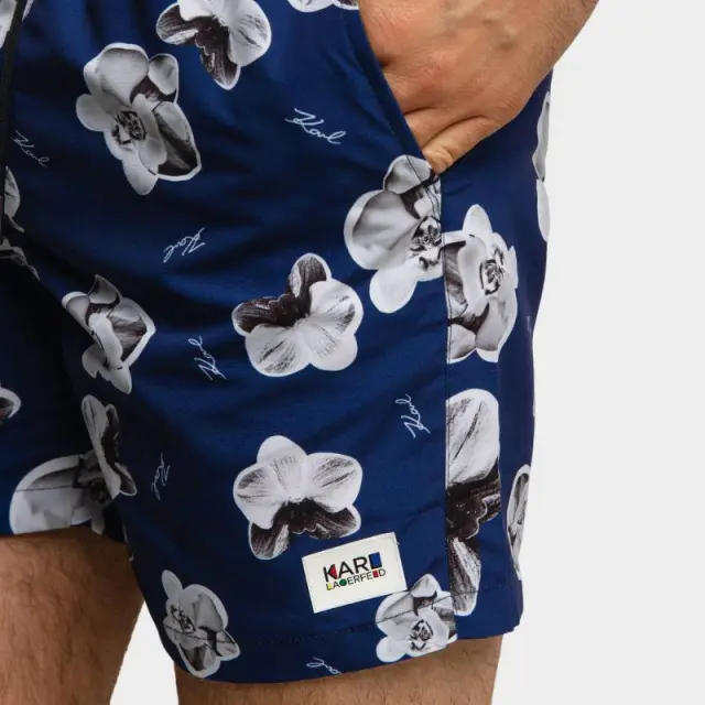 Floral Μαγιό Σορτς Karl Lagerfeld KL20MBM12 Μπλε - S 3