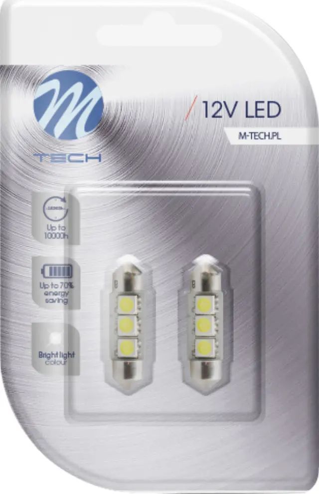 M-Tech C5W Can Bus Festoon Premium 3 SMD 5050 White 12V 2τμχ LB310W
