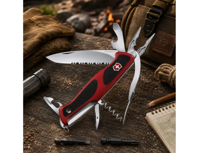 Ελβετικός Σουγιάς Victorinox Ranger 174 W Grip με 17 λειτουργίες και μήκος 13cm - Red0.9728.WC