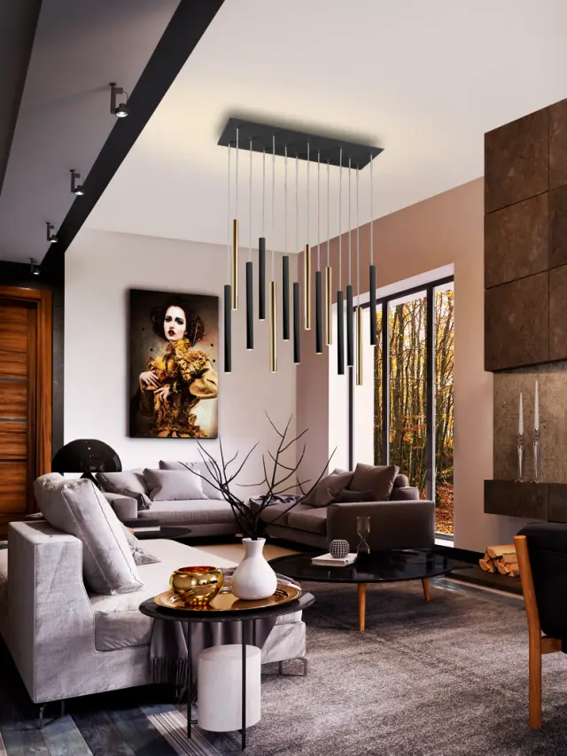 VARAS LAMP 14L GOLD/BLACK Μαύρο Χρυσό 3
