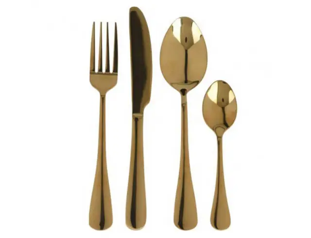 Σετ Μαχαιροπίρουνα Excellent Houseware ανοξείδωτα Χρυσά - 16τμχ CC4100730 2