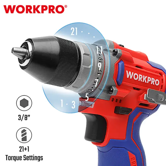 WORKPRO ΕΠΑΝΑΦΟΡΤΙΖΟΜΕΝΟ ΔΡΑΠΑΝΟΚΑΤΣΑΒΙΔΟ 12V-Li BL 42Nm. (2×2,0AH) WP460201 (PROFI) 2