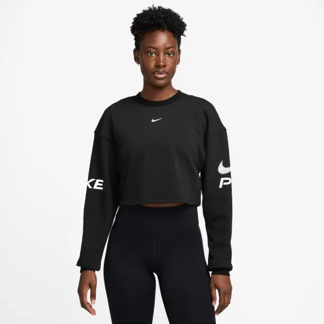 Nike Pro Dri-Fit Fleece Hoodie (HV3591-010) - Μαύρο
