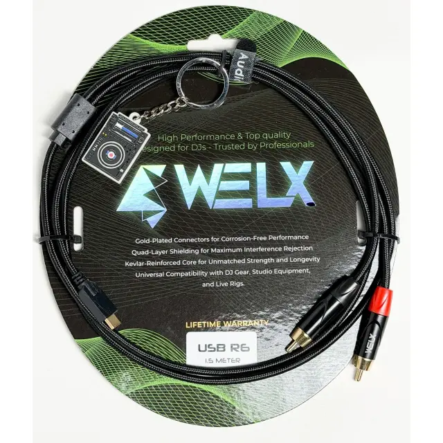 WELX Premium USB-C to X2 RCA Cable – 1.5m (R6)