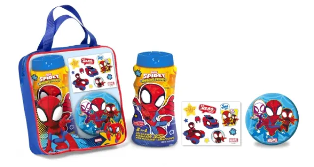 Spidermann Παιδικό Σετ Μπάνιου Bath Bag Tattoos: Αφρόλουτρο & Σαμπούν 2-σε-1 200ml + Σφουγγάρι + Τατουάζ
