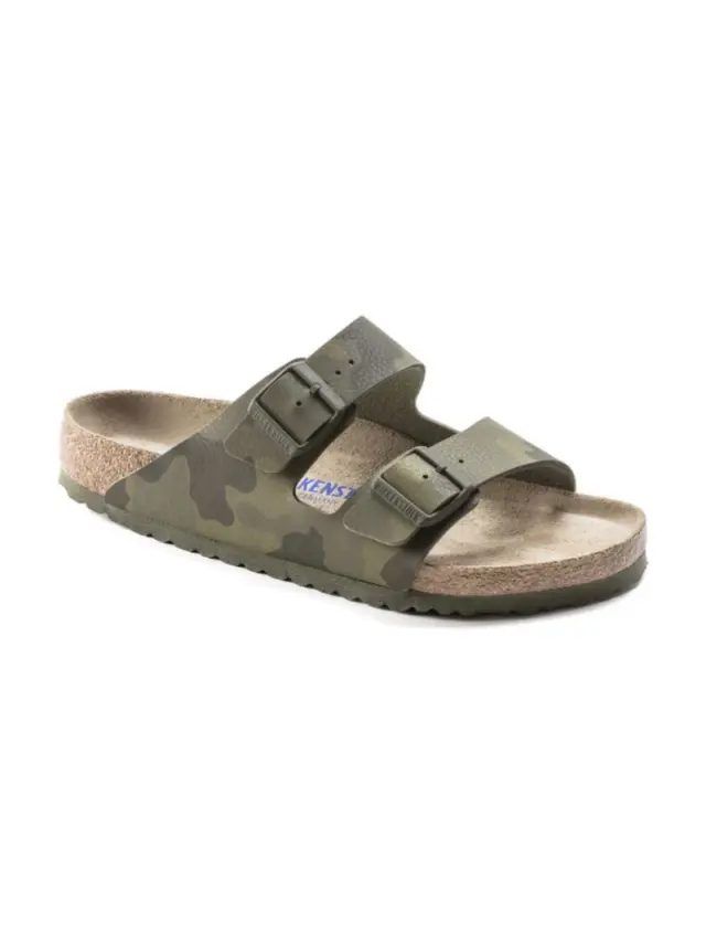 Birkenstock Πέδιλα Unisex Birko-Flor(ανθεκτικό υλικό της Birkenstock-επιτρέπει την επαφή με το νερό) Πράσινο BIR/ARIZONA SOFT 1019655 C/GREEN 2