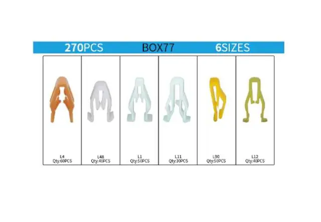 Σετ συνδετήρες αυτοκινήτου 6 τύπων - 1806202 - 270pcs - 180978 2