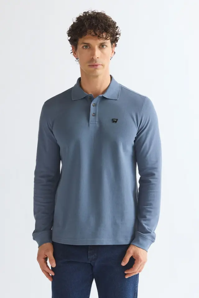 Wrangler Ανδρική Pique Polo Mπλούζα 112386874 – Bering Sea - XXL