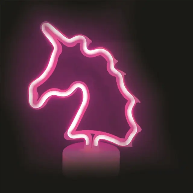 AcaLight Offer ΜΟΝΟΚΕΡΟΣ, 47 NEON LED ΛΑΜΠΑΚΙΑ ΜΕ ΜΠΑΤΑΡΙΑ (3xAA)/USB, ΡΟΖ, IP20, 25x10x28cm