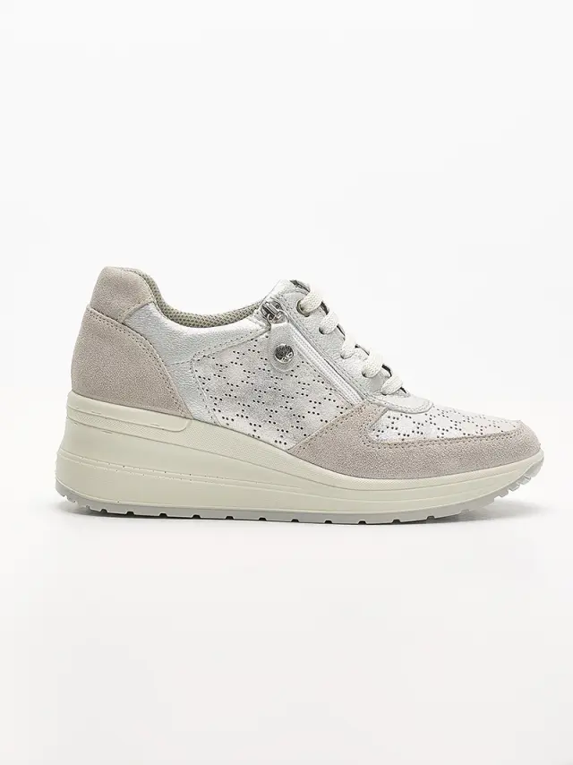 Imac Sneakers Γυναικείο δέρμα/δέρμα Nubuck Άσπρο IMA/555740 BIANCO/PERLATA 3