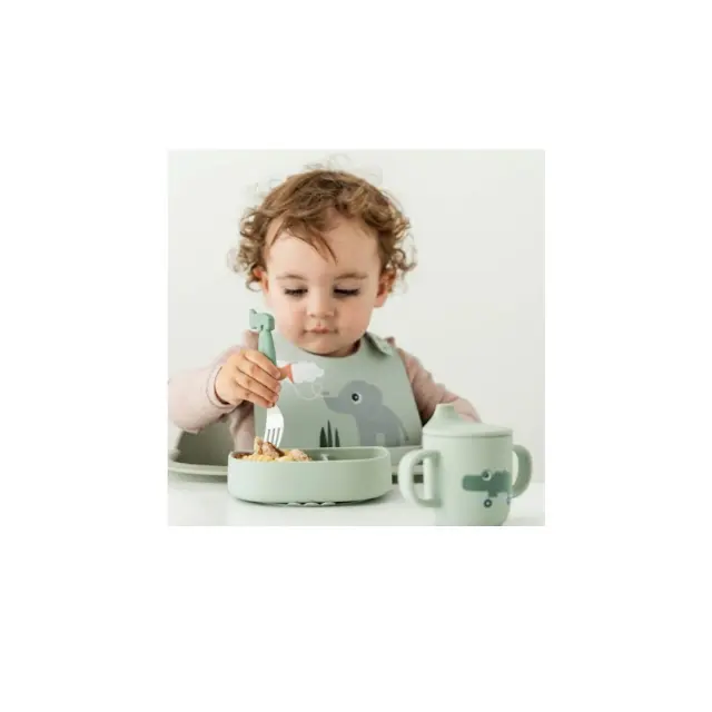 Πιάτο Done By Deer Από Πλαστικό Με Χώρισμα Playground Green BR90015 3