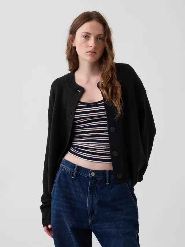 Γυναικεία Ζακέτα CashSoft σε Oversized Chunky Γραμμή Black