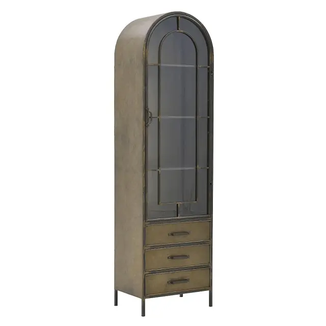 Βιτρίνα Αντικέ Χρυσό Μέταλλο/Γυαλί 50x35x180cm 3-50-153-0025