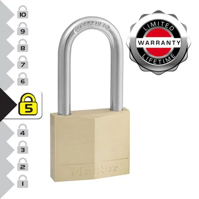 Master Lock 140EURDLF - Λουκέτο συμπαγές μπρούτζινο 40mm μακρύλαιμο 38mm 2
