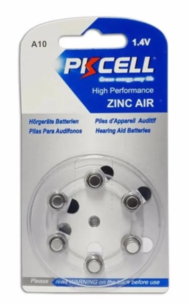 Pkcell 1.4V Zinc Air Μπαταρίες Ακουστικών Βαρηκοΐας A10 6τμχ 01.008.0028