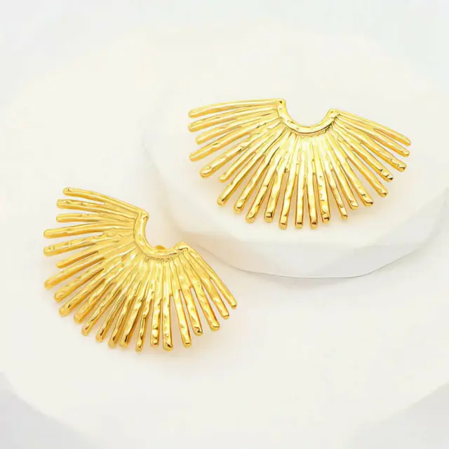 Gold Sunburst Earrings
