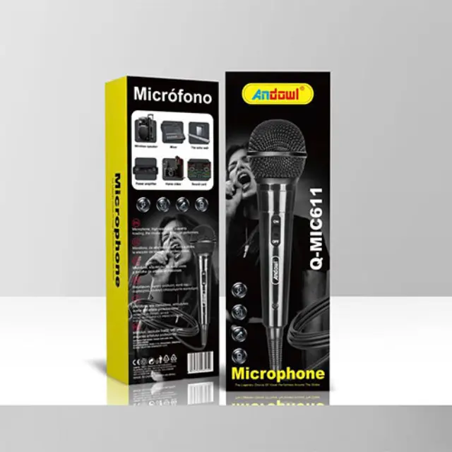Andowl Q-MIC611 Ενσύρματο Μικρόφωνο σε Μαύρο Χρώμα 2