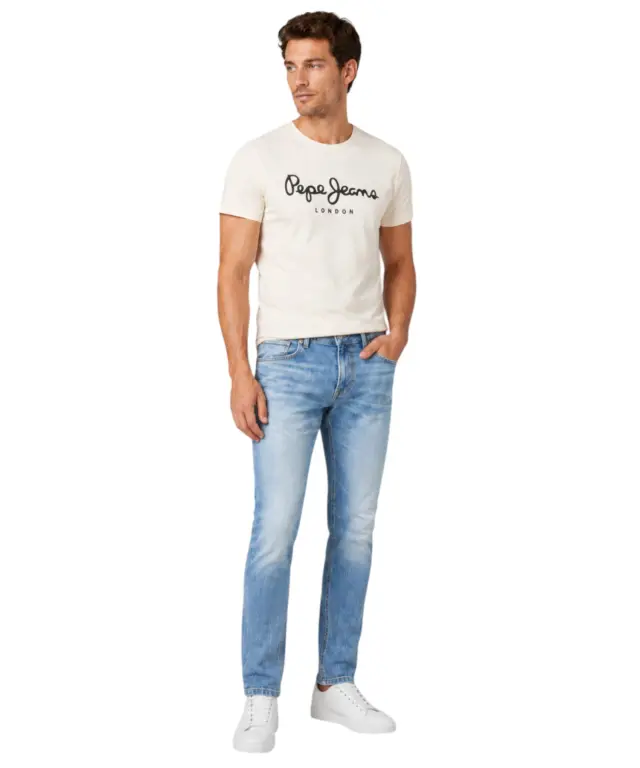 Pepe Jeans - Ανδρικό Κοντομάνικο T-shirt Original Strech PM5010177-804 Εκρού 2
