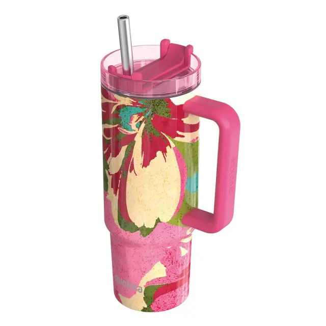 Quokka Ποτήρι Θερμός Ανοξείδωτο 950ml Pink Flambe με Καλαμάκι -40030