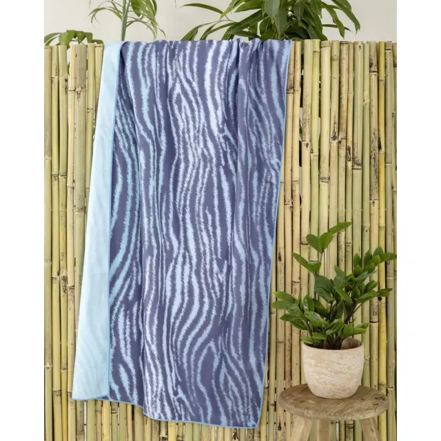 Πετσέτα Θαλάσσης 80x160 200gsm Nima Zebra Blue-Ciel 100% Microfiber