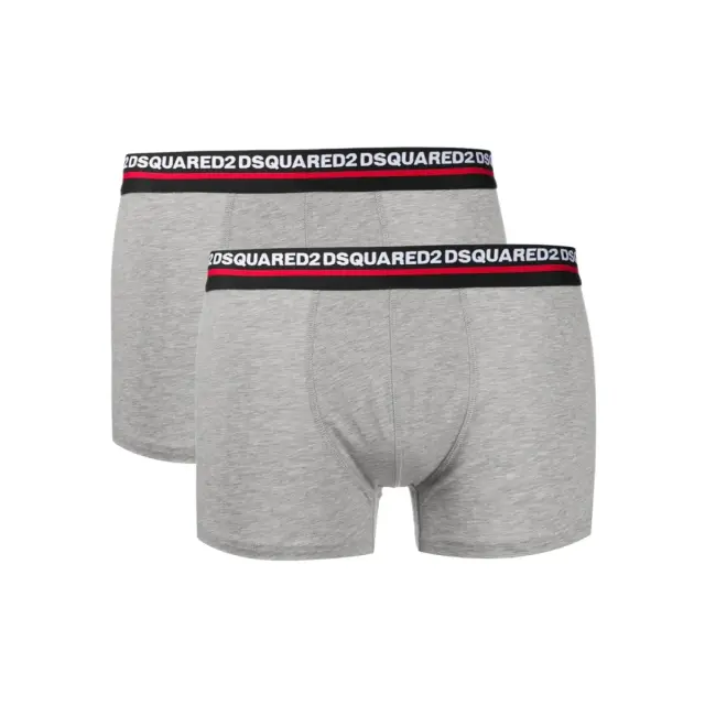 DSQUARED2 Ανδρικό Boxer Stripe Logo - Διπλό Πακέτο, Χρώμα Γκρι - M