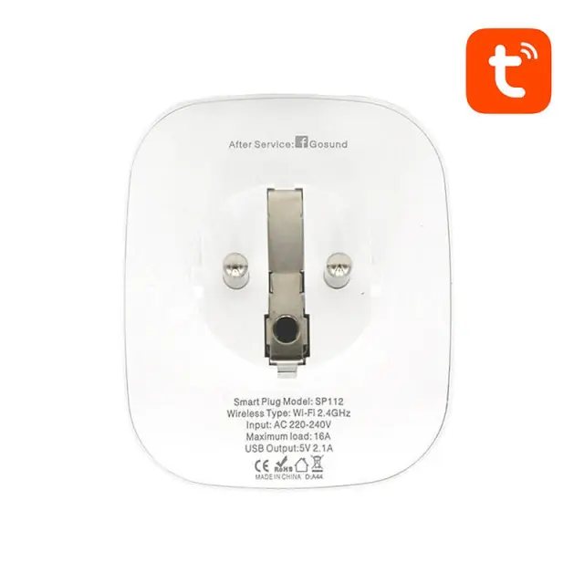 Smart plug WiFi Gosund SP112 2xUSB, Tuya 3