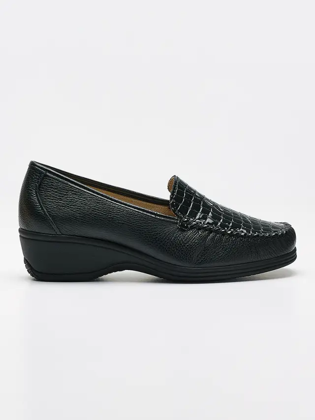 Toscana Μοκασίνια-Loafers Γυναικείο δέρμα/δέρμα λουστρίνι Μαύρο TOS/2377 NERO 3