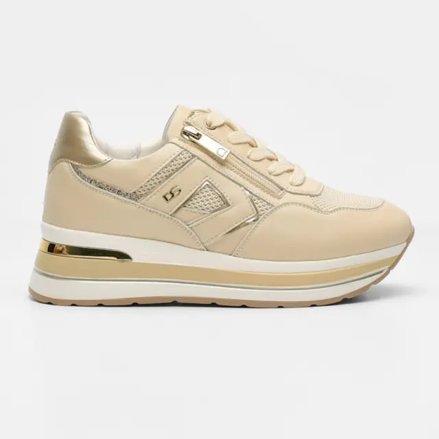 Donna Serena Sneakers Γυναικείο δέρμα/ύφασμα Μπεζ DSE/346082 BEIGE - 41