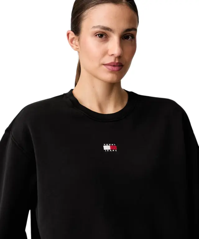 Tommy Hilfiger - Γυναικείο Φούτερ Badge crew ext Regular Fit DW0DW23297-BDS Μαύρο 3