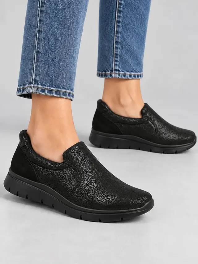 Imac Sneakers Γυναικείο δέρμα Μαύρο IMA/205390 NERO 2