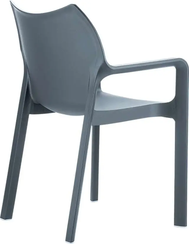 Πολυθρόνα Στοιβαζόμενη DIVA Ανθρακί PP 57x53x84cm 2