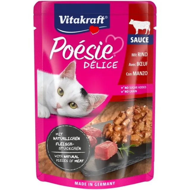 Vitakraft Poesie Delice Sauce Beef Φακελάκι 85gr Μονόχρωμο