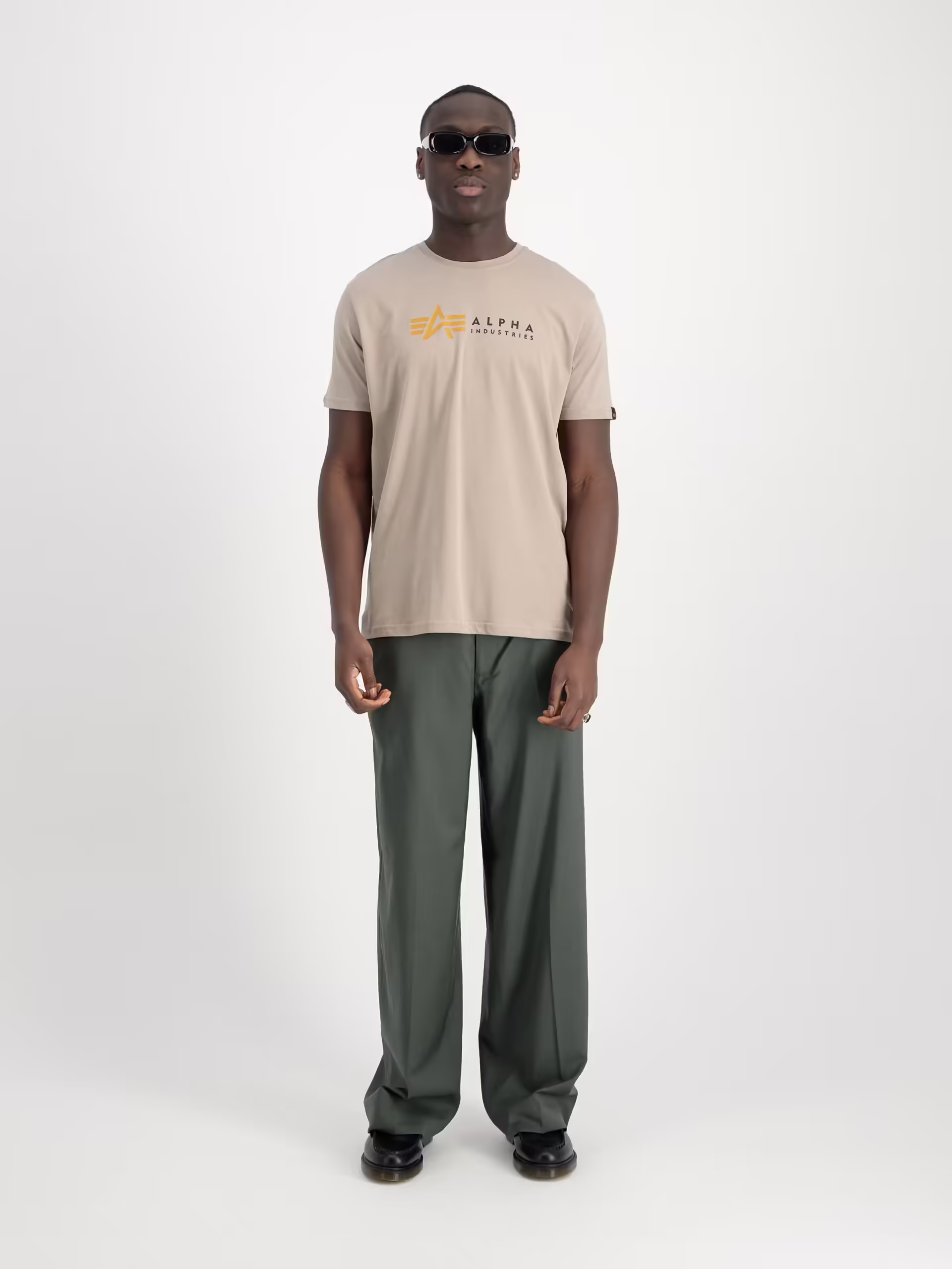 T-shirt Alpha Label vintage sand | Alpha Industries