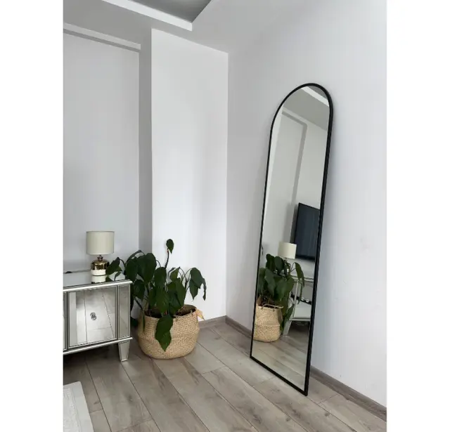 Stewehome Οβάλ καθρέφτης δαπέδου με πόδια 180x60 cm 2
