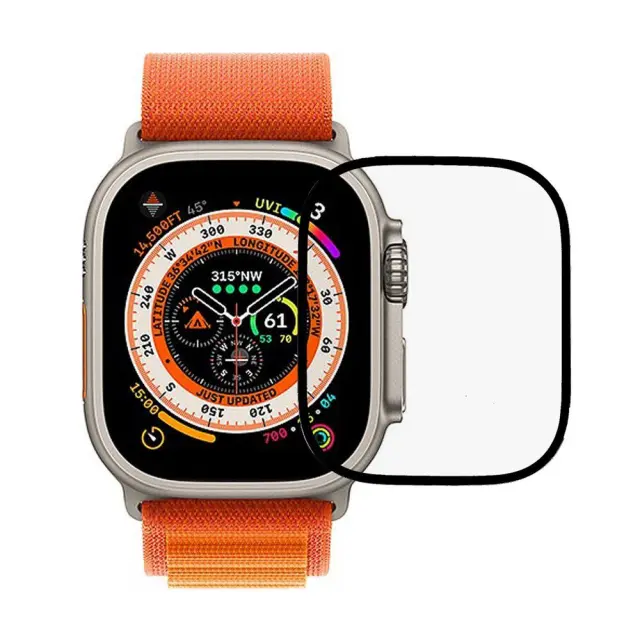 Tempered Glass για Apple Watch Ultra1/2 (49mm)-Black OEM