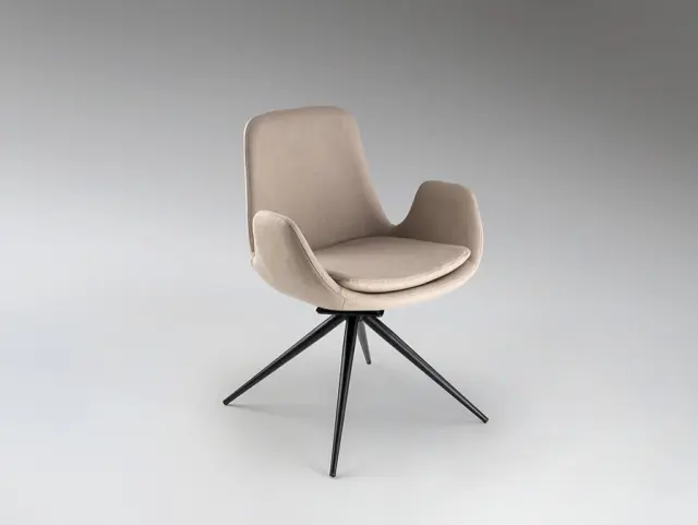 Zuna 408943 Swivel Beige Chair καρέκλα περιστροφική με επιστροφή Μαύρο Μπεζ