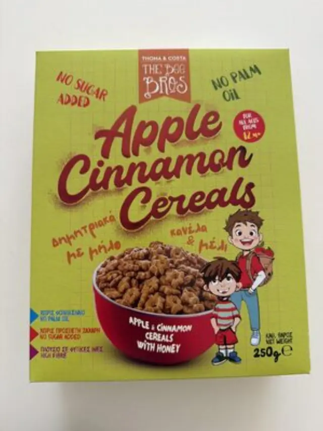 Δημητριακά με μήλο, κανέλα & μέλι, Apple Cinnamon Cereals, Χωρίς Ζάχαρη, The Bee Bros, 250γρ