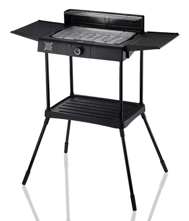 BRUNO επιδαπέδια ηλεκτρική ψησταριά BRN-0190, 2400W, με βάση & ρυθμιζόμενο θερμοστάτη, μαύρη