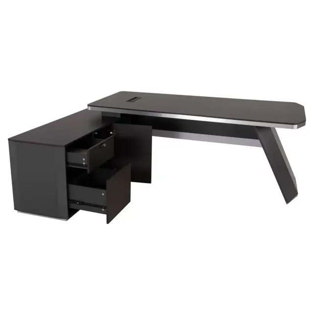 Γραφείο επαγγελματικό αριστερή γωνία Rosewood 220x180x76 εκ. 3