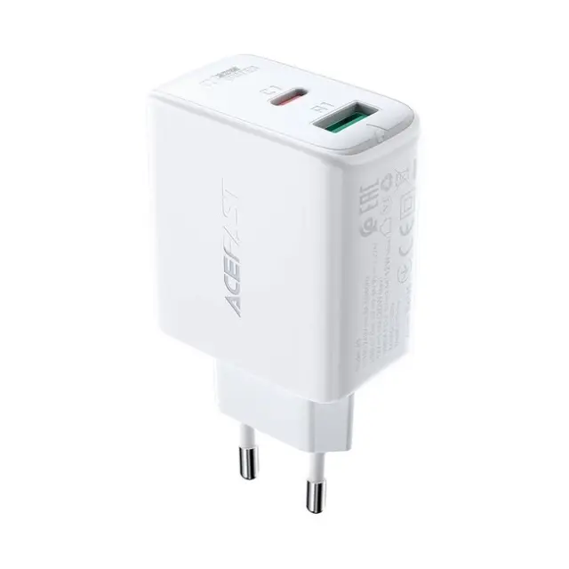 Acefast Φορτιστής USB-C / USB-A 32W PPS PD QC3.0 AFC FCP White