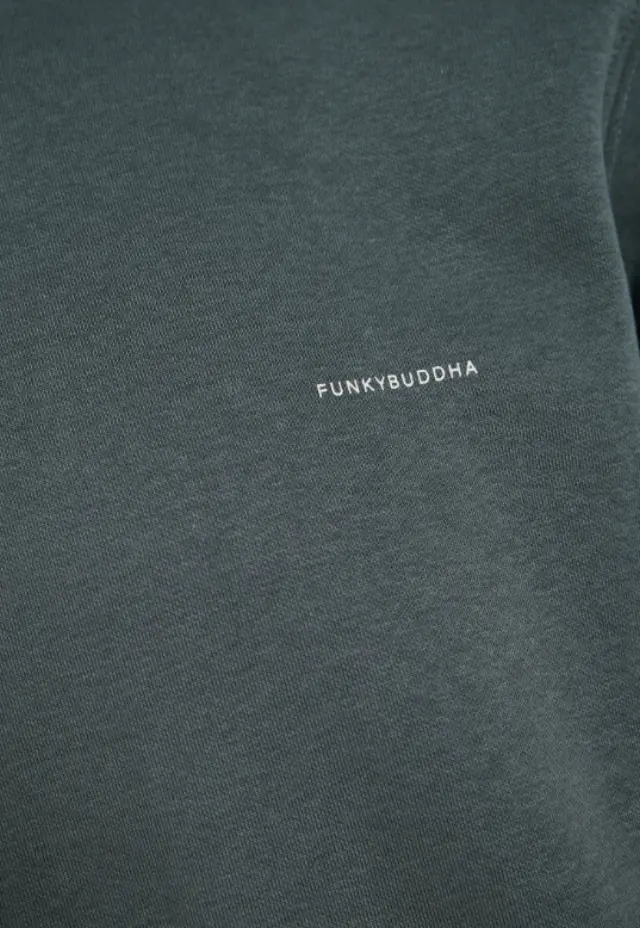 FunkyBuddha ανδρική μονόχρωμη φούτερ μπλούζα FBM014-003-06-2 2