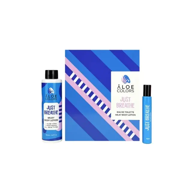 Aloe Colors Just Breathe Gift Set Σετ Δώρου με Just Breathe Milky Body Lotion Κρέμα Σώματος, 150ml & Just Breathe Eau De Toilette Άρωμα, 10ml, 1σετ