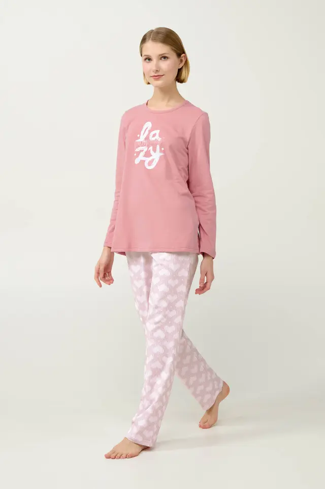 Γυναικεία Χειμερινή Πυτζάμα Φούτερ Vamp 23235 ROSE ELEGANCE