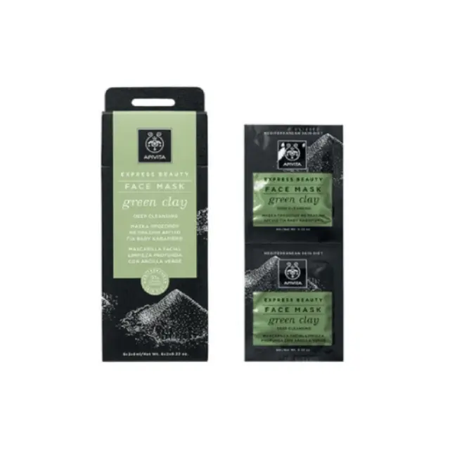 Apivita Express Beauty Μάσκα για Βαθύ Καθαρισμό με Πράσινη Άργιλο 2x8ml