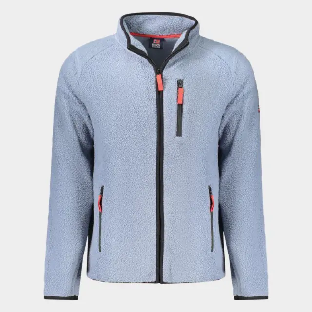 Norway Nautical School - Ανδρική Ζακέτα Φούτερ Fleece 839506-TYPHOO Γκρι Γαλάζιο - 3XL